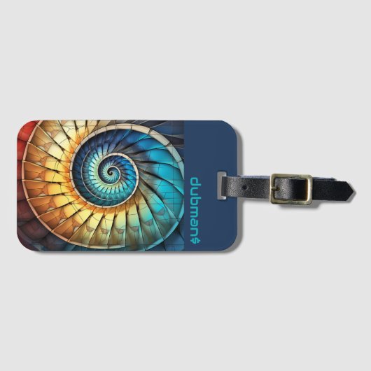 Dubman Does Design: Glowing Fibonacci Spectrum ラゲッジタグ (正面横)