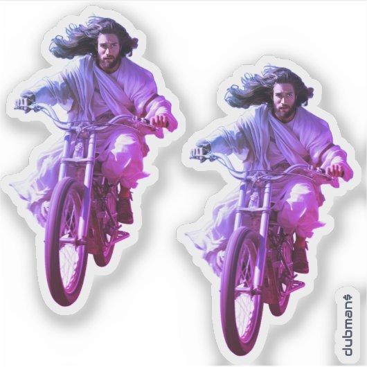 Dubman Does Design: Jesus on Wheels, Heaven sent シール (正面)