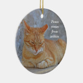 Dubrovnikで休息しているタビー感動的猫 セラミックオーナメント (右)