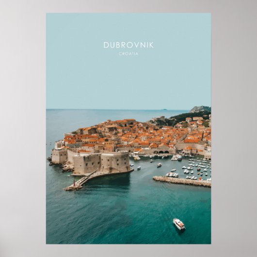 Dubrovnik、クロアチア旅行アートワーク ポスター (正面)