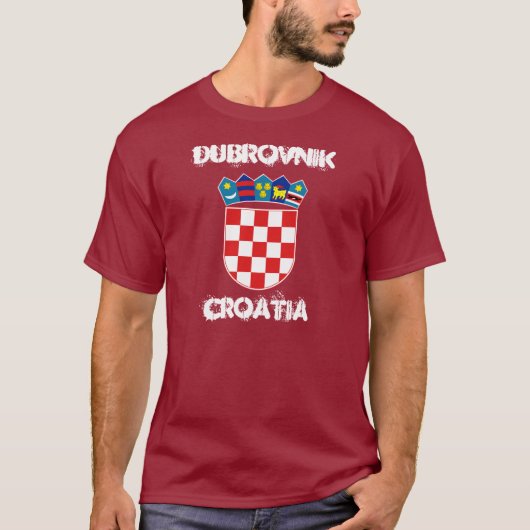 Dubrovnik、腕のコートとクロアチア Tシャツ (正面)