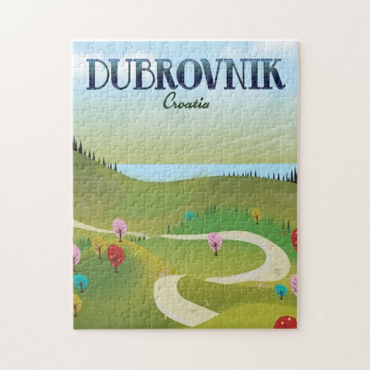 dubrovnik croatia landscape poster. ジグソーパズル (縦)