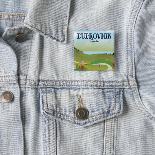 dubrovnik croatia landscape poster. 缶バッジ (インサイチュ)