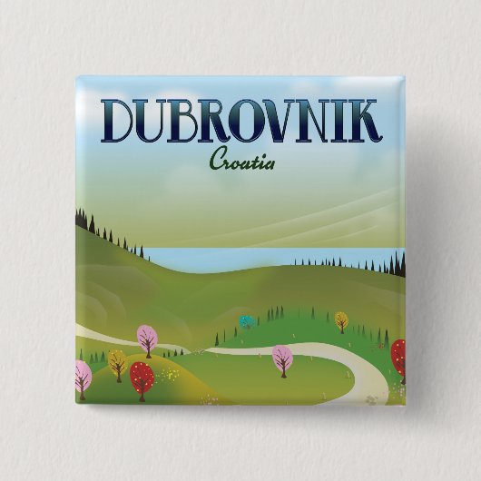 dubrovnik croatia landscape poster. 缶バッジ (正面)