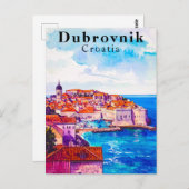 Dubrovnik Croatia Vintage Old Town Travel ポストカード (正面/裏面)