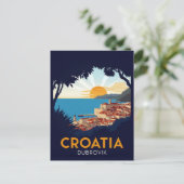 Dubrovnik Sunset View Vintage ポストカード (スタンド正面)