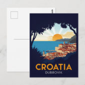 Dubrovnik Sunset View Vintage ポストカード (正面/裏面)