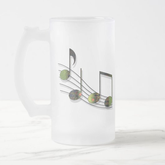 DubstepノートMug フロストグラスビールジョッキ (左)
