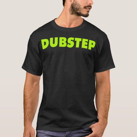 Dubstep (ライム)の黒 tシャツ (正面)