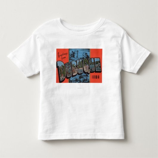 DubuqueのIowaLargeの手紙ScenesDubuque、IA トドラーTシャツ (正面)