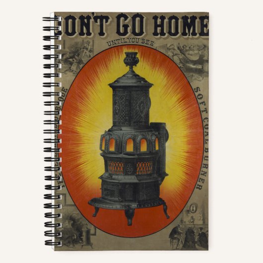 Dubuque軟炭バーナーのヴィンテージ広告。 ノートブック (正面)