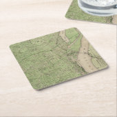 Dubuque、Dubuque郡、アイオワ州の計画 スクエアペーパーコースター (アングル)