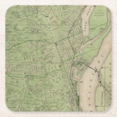 Dubuque、Dubuque郡、アイオワ州の計画 スクエアペーパーコースター (正面)