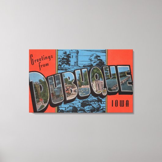 Dubuque, IowaLarge Letter ScenesDubuque, IA キャンバスプリント (正面)