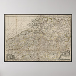 Duchy of Brabant with Adjacent Provinces Map, 1712 ポスター