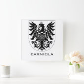 Duchy of Carniola Monochrome Heraldic Art  スクエア壁時計 (ホーム)