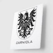 Duchy of Carniola Monochrome Heraldic Art  スクエア壁時計 (傾斜)
