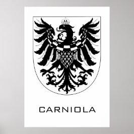 Duchy of Carniola Monochrome Heraldic Art  ポスター