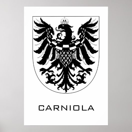Duchy of Carniola Monochrome Heraldic Art  ポスター (正面)