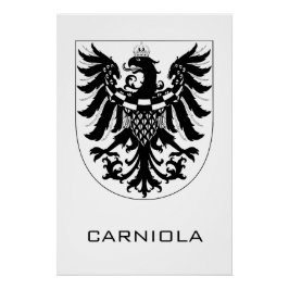 Duchy of Carniola Monochrome Heraldic Art  ポスター