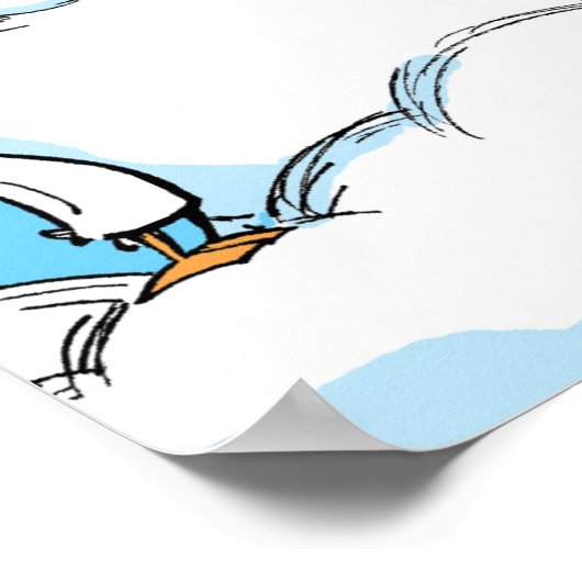 Duck and Cloud Selfie Cartoon Poster ポスター (角)