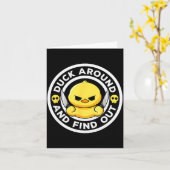 Duck Around And Find Out I Love Duck Lover Funny R カード (黄色い花)