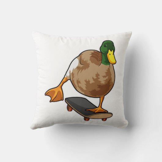 Duck as Skater with Skateboard クッション (裏面)
