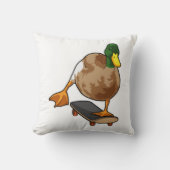 Duck as Skater with Skateboard クッション (正面)