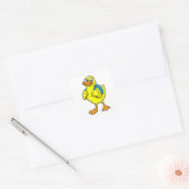 Duck as student with Backpack スクエアシール (封筒)
