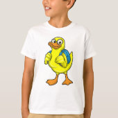 Duck as student with Backpack Tシャツ (正面)