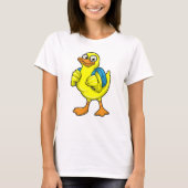 Duck as student with Backpack Tシャツ (正面)
