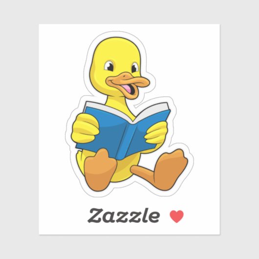 Duck at Reading with Book シール (シート)