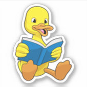 Duck at Reading with Book シール (正面)