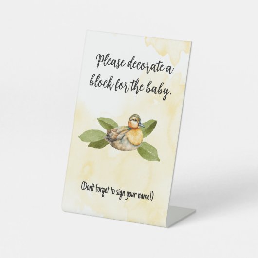 Duck Baby Shower Decoration Sign 台座サイン (正面)