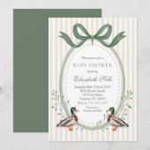Duck Baby Shower Invitation, Mallard baby shower 招待状 (正面/裏面)