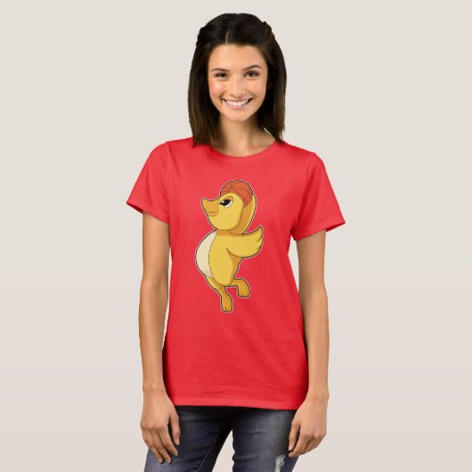Duck Basketball player Basketball Tシャツ (正面フル)