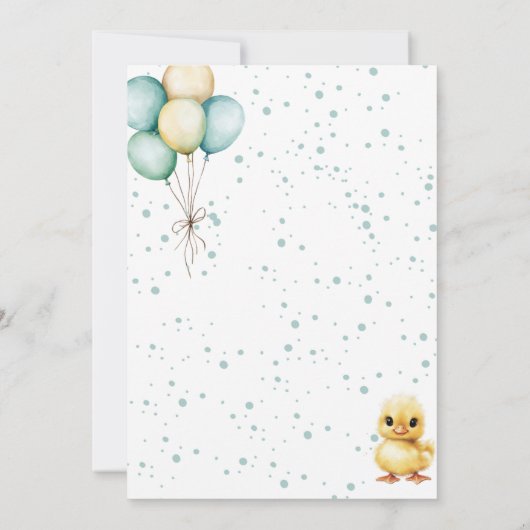 Duck Birthday Invitation • Watercolor Little Duck  招待状 (裏面)