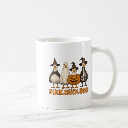 Duck Boo Funny Cute Soky Halloween Family Goose Pu コーヒーマグカップ (右)