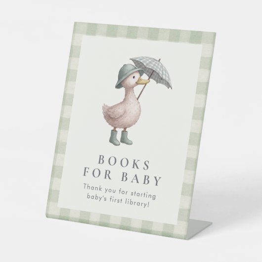 Duck Books For Baby Shower Table Top 台座サイン (正面)