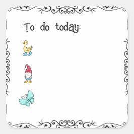 Duck Bullet Journalまたはプランナースクエアステッカー スクエアシール