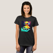 Duck Chick DJパーティークラブディスクジョッキーGif EDMダンス Tシャツ (正面フル)