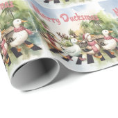 Duck Christmasをテーマにした動物愛好家 ラッピングペーパー (ロールコーナー)