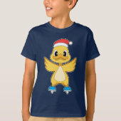 Duck Christmas Ice skating Tシャツ (正面)