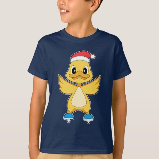 Duck Christmas Ice skating Tシャツ (正面)