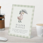 Duck Diaper Raffle Baby Shower Table Top 台座サイン (インサイチュ)