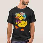 DUCK DUCKLING HAT RIBBON EASTER DUCK GOOSE BIRD Tシャツ (正面)