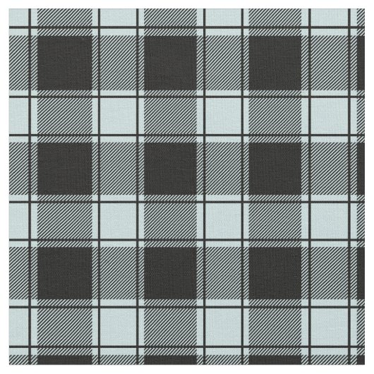 Duck Egg Blue & Black Buffalo Plaid ファブリック (クローズアップ)