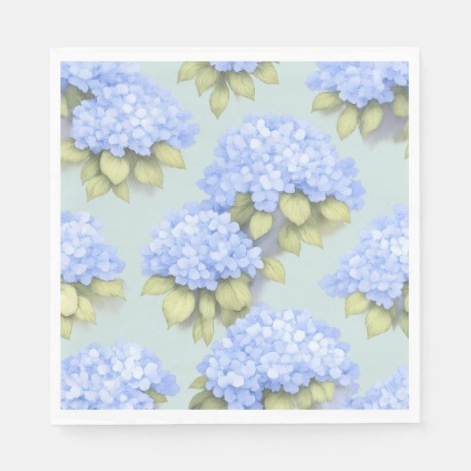 Duck Egg Blue Hydrangea Standard Luncheon Napkins スタンダードランチョンナプキン (正面)