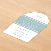 Duck Egg Blue Modern Wedding アクリル招待状 (レイダウン)