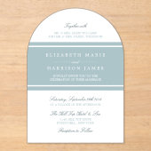 Duck Egg Blue Modern Wedding アクリル招待状 (正面)